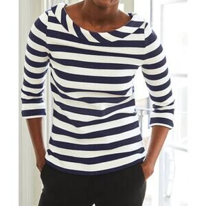 Boden blue striped Sarah Ponte top Size 6 Preppy Retro Coastal Fisherman